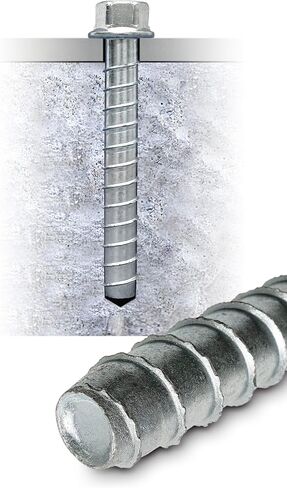 Simpson Strong-Tie THDB62800H 5/8 Inch x 8 Inch, Hex Washer Head, Zinc Plated Titen HD Heavy-Duty Screw Anchor for Concrete, Easy Installation (Pack of 10) in Saudi Arabia