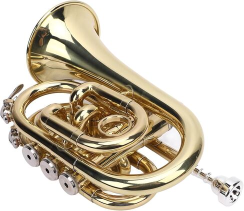 Keenso BB Pocket Trumpet Brass Compact BB Brumbet Kit Control Control Design Design Smooth Play 23x15x9.5cm مع حزام الكتف الصلب للطلاب المبتدئين in Saudi Arabia