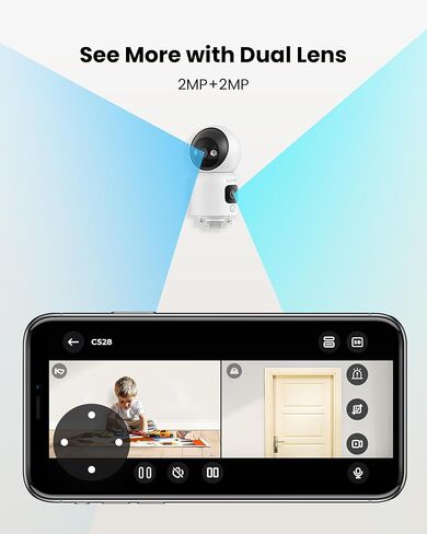 ZOSI C518 4MP Indoor Pan/Tilt Smart Home Security Camera for Pet Dog Baby Nanny Monitor,2.4G/5G Dual-Band Plug-in WiFi Cam,Auto-Tracking,Night Vision,Human Detection,2 Way Audio,Cloud&SD Card Storage in Saudi Arabia