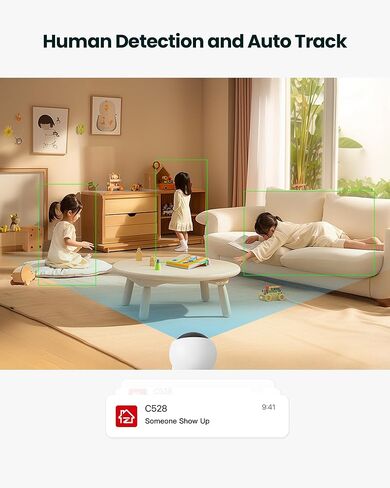 ZOSI C518 4MP Indoor Pan/Tilt Smart Home Security Camera for Pet Dog Baby Nanny Monitor,2.4G/5G Dual-Band Plug-in WiFi Cam,Auto-Tracking,Night Vision,Human Detection,2 Way Audio,Cloud&SD Card Storage in Saudi Arabia