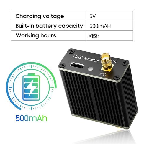 High Impedance Amplifier,Hi Z Amplifier Convert Output 50 ohms Impedance for Donut,Mini Loop,Whip,Magnetic Rod Antenna,Suitable for HackRF,Malahit,walkie-Talkie,SDR Radio in Kuwait