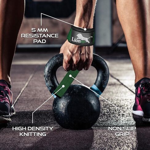 LIONCO Weightlifting Straps for Gym – Heavy Duty Padded Wrist Straps for Deadlifts, Powerlifting, Strength Training & CrossFit | Non-Slip Grip Lifting Straps for Men & Women, Bodybuilding, Fitness, Weight Training & Workout Support in Saudi Arabia