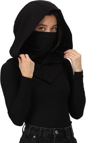 Assassin Hood and Mask Cotton Ninja Balaclava Adaptable Hoodie Casual Ren Faire Cosplay LARP Costume Cowl in Kuwait
