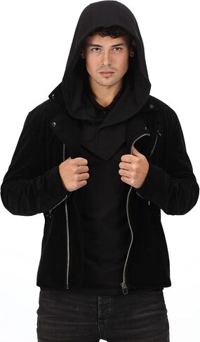 Assassin Hood and Mask Cotton Ninja Balaclava Adaptable Hoodie Casual Ren Faire Cosplay LARP Costume Cowl in Kuwait