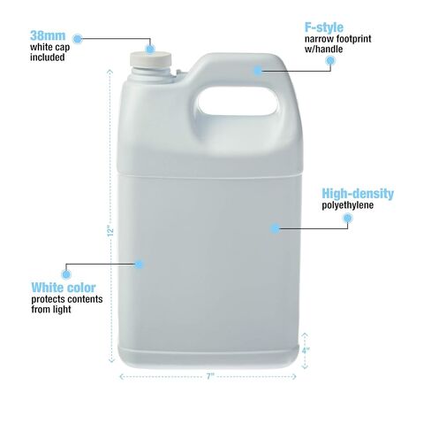 Hudson Exchange-1006+1106-6 1 Gallon F-Style Bastale Baugh مع CAP ، HDPE ، White ، 6 Pack in Saudi Arabia