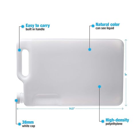 Hudson Exchange 5 Liter Hedpak Container with Cap, HDPE, Natural, 4 Pack in Kuwait