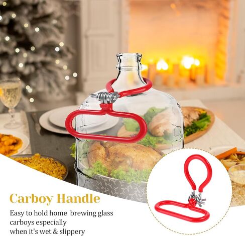 1 Pack Carboy Handle Heavy Duty Carboy Holder for Smooth Neck 3 Gallon 5 Gallon 6 Gallon 6.5 Gallon Glass Carboys Portable Glass Carboy Handle(Red) in Saudi Arabia