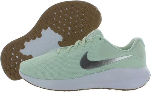 Nike Revolution 7 Women's Road Running Shoes (Extra Wide) (FZ6829-303, Barely Green/White/Platinum Tint/Metallic Silver) Size 7 in Saudi Arabia