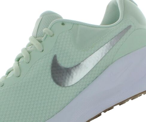 Nike Revolution 7 Women's Road Running Shoes (Extra Wide) (FZ6829-303, Barely Green/White/Platinum Tint/Metallic Silver) Size 7 in Saudi Arabia