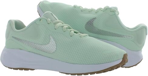 Nike Revolution 7 Women's Road Running Shoes (Extra Wide) (FZ6829-303, Barely Green/White/Platinum Tint/Metallic Silver) Size 7 in Saudi Arabia