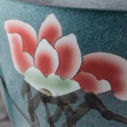 Small Fish Tank Ceramic Cylinder Goldfish Basin Water Lily Bowl Balcony Courtyard Water Tank Lotus Pot Garden Large Fish Tank Fish Tank Kit(63cm) in Saudi Arabia
