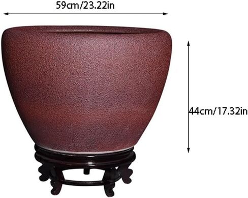 Small Fish Tank Ceramic Retro Fish Tank Retro Living Room Courtyard Balcony Turtle Tank Home Floor-Standing Fish Tank Fish Tank Kit(Small) in Saudi Arabia