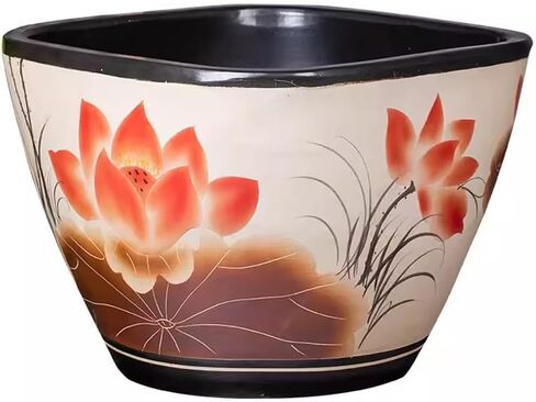 Small Fish Tank Antique Square Ceramic Goldfish Tank Living Room Old-Fashioned Large Water Tank Courtyard Lotus Tank Water Lily Tank Fish Tank Kit(53cm) in Saudi Arabia