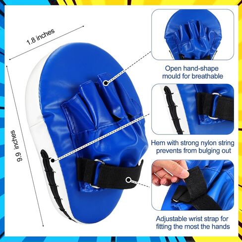 Hydren 2 in 1 Dinosaur Blue Dinosaur Mitts Mitts Rick Pack for Kids Boxing Mitts Facts و Taewondo Kick Pad Shield for Youth Boxing Muay Thai Karate Kickboxing Martial Arts Mma Home Gym Training in Saudi Arabia