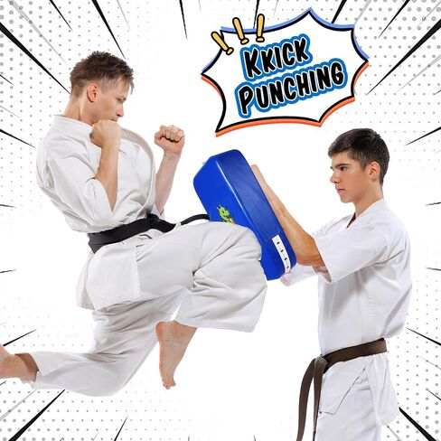 Hydren 2 in 1 Dinosaur Blue Dinosaur Mitts Mitts Rick Pack for Kids Boxing Mitts Facts و Taewondo Kick Pad Shield for Youth Boxing Muay Thai Karate Kickboxing Martial Arts Mma Home Gym Training in Saudi Arabia