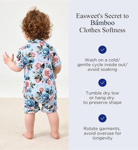 Baby Girl Bamboo Viscose Pajamas Button Down One Piece Rompers Infant Short Sleeve Jumpsuit in Kuwait
