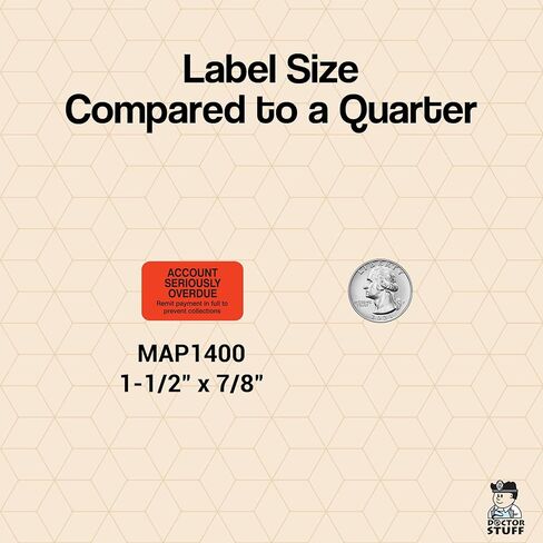 الإشعار النهائي لمدة 10 أيام تسمية الطلب على فواتير المريض ، أحمر الفلورسنت 1-1/2 "× 7/8" ، لاصق دائم ، 250 ملصق/صندوق ، دكتور الاشياء in Kuwait