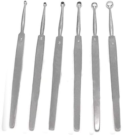 Fox Dermal Curettes Dermatology 1mm-6mm ENT 6 Pcs Stainless Steel Instruments in Kuwait