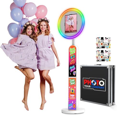 Portable IPad Photo Booth Compatible with Any IPad, Includes Remote-Controlled RGB Ring Light, Music Sync, Custom Logo and Flight Case Photo Needs (for 10.9/11in Ipad) in Saudi Arabia