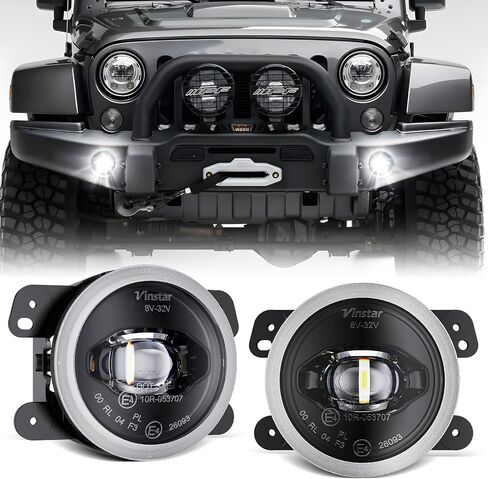 LED LED FOG FOG Light متوافق مع Wrangler JK JKU 2007-2018 ، Grand Cherokee 2011-2013 ، Cherokee 2014-2024 ، مجموعة ضباب الوفير الأمامية ، Lays Len in Kuwait