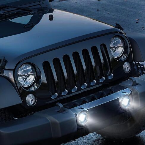 LED LED FOG FOG Light متوافق مع Wrangler JK JKU 2007-2018 ، Grand Cherokee 2011-2013 ، Cherokee 2014-2024 ، مجموعة ضباب الوفير الأمامية ، Lays Len in Kuwait