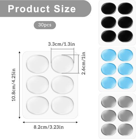 30 Pcs Drum Dampeners, Gels Silicone Gel Pads Soft Drum Dampeners Dampening Mute Pads for Cymbals Tone Control (Transparent, Brown, Blue and Black) in Saudi Arabia