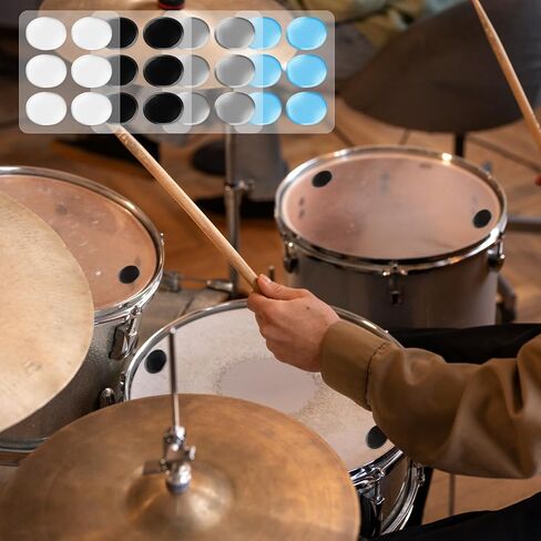 30 Pcs Drum Dampeners, Gels Silicone Gel Pads Soft Drum Dampeners Dampening Mute Pads for Cymbals Tone Control (Transparent, Brown, Blue and Black) in Saudi Arabia