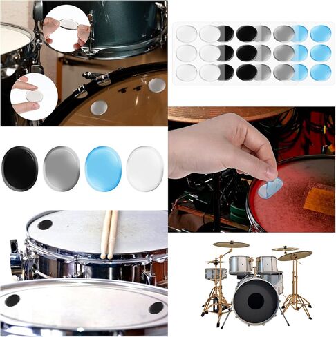 30 Pcs Drum Dampeners, Gels Silicone Gel Pads Soft Drum Dampeners Dampening Mute Pads for Cymbals Tone Control (Transparent, Brown, Blue and Black) in Saudi Arabia