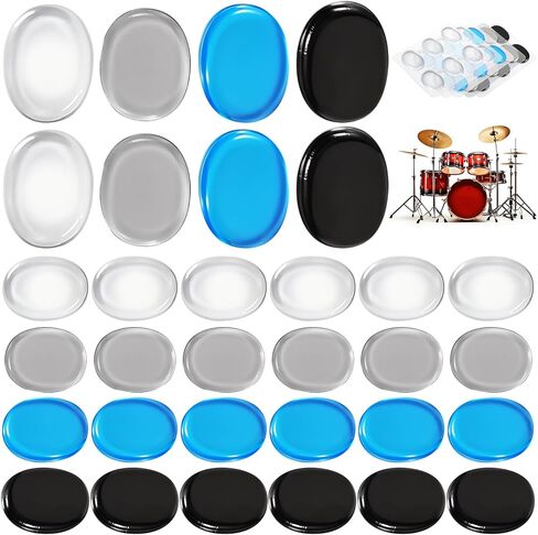 30 PCS Drumpeners Round Round Gel Drum Pads Soft Silicone Pads Palcs Plads Plads Mute Cute Palcs Multicolored MUNTING RECKERING FOR CYMBALS CONTRIN in Saudi Arabia
