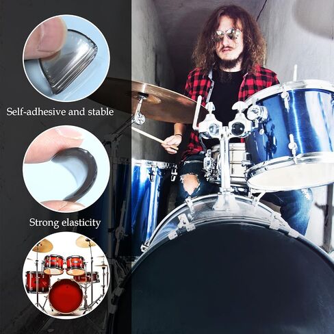 30 PCS Drumpeners Round Round Gel Drum Pads Soft Silicone Pads Palcs Plads Plads Mute Cute Palcs Multicolored MUNTING RECKERING FOR CYMBALS CONTRIN in Saudi Arabia
