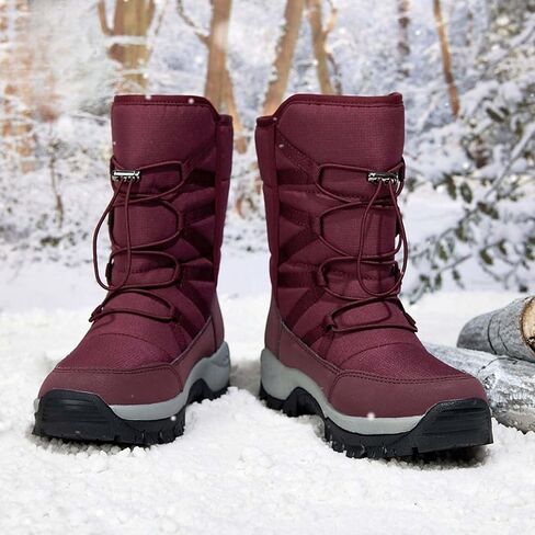 Men's Women's Winter Snow Boots Waterproof Warm Tall Lined fluff Hiking Boots Cold Outdoor Anti Slip Sports Casual Work Walking Shoes in Saudi Arabia