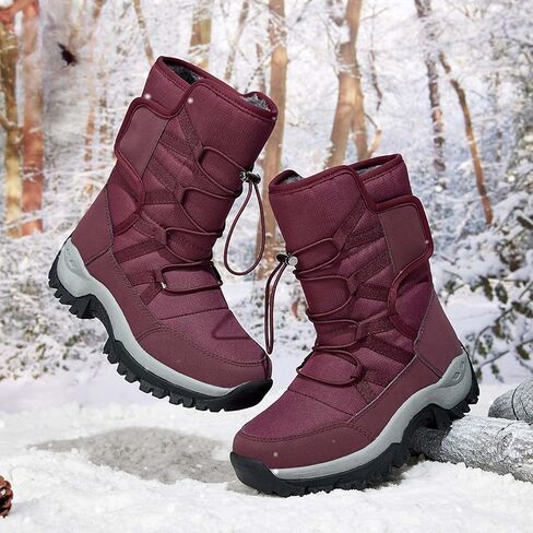 Men's Women's Winter Snow Boots Waterproof Warm Tall Lined fluff Hiking Boots Cold Outdoor Anti Slip Sports Casual Work Walking Shoes in Saudi Arabia