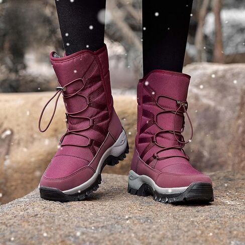 Men's Women's Winter Snow Boots Waterproof Warm Tall Lined fluff Hiking Boots Cold Outdoor Anti Slip Sports Casual Work Walking Shoes in Saudi Arabia