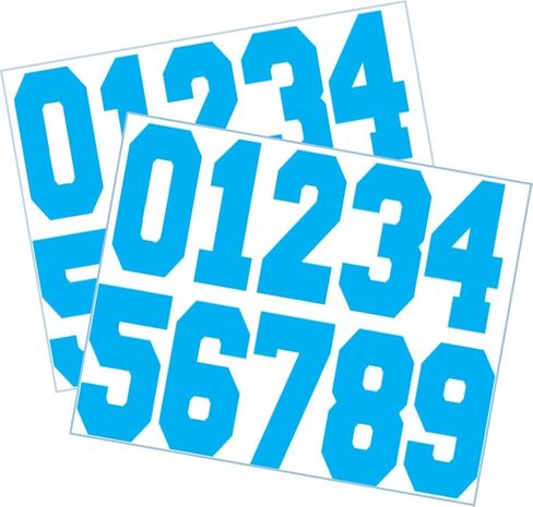 Sports Helmet Numbers 2" Tall by 1" White by Chalkallaboutit® Baseball, Softball, Hockey, Football and Lacrosse in Saudi Arabia