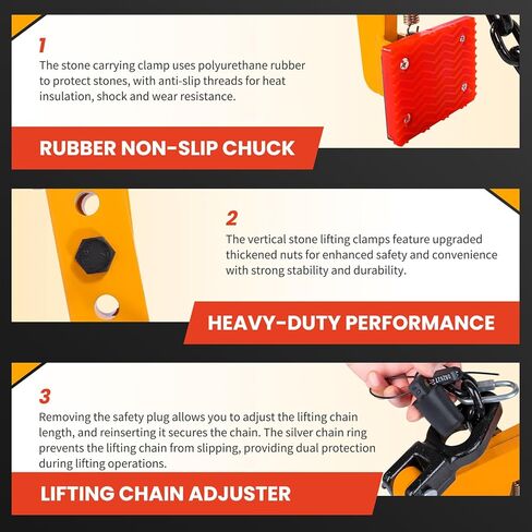 1763 رطل مشبك رفع الحجر الثقيل ، النطاق القابل للتعديل: 14 "-35" مشبك رفع الألواح الجرانيت ، ومشابك مقص للحمل والنقل الرأسي للكتل الخرسانية ، وألواح قائمة ، وحجارة كبح in Kuwait