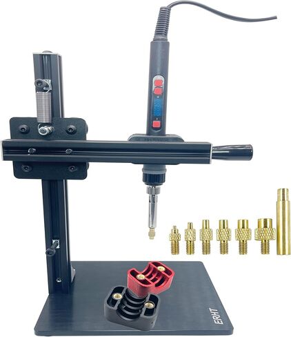 Heat Set Insert tip Tool Vertical Heat Pressing Machine Heat Brass Inserts 3D Printing Thread Knurled Nut M2 M2.5 M3 M4 M5 M6 (Heat Set Insert+360Brass Nuts) in Saudi Arabia