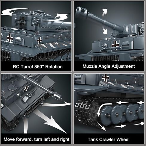 [جهاز التحكم عن بُعد/التطبيق] Mould King Moc Leopard 2 Tank Building Kits ، مجموعات كتلة بناء مركبة عسكرية ، مجموعات طرازات للبالغين ، ألعاب الصبي لهدايا عيد الميلاد وعيد الميلاد (1091 مساءً) in Saudi Arabia