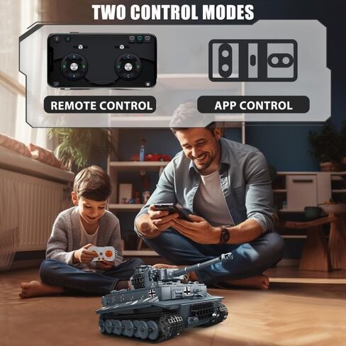 [جهاز التحكم عن بُعد/التطبيق] Mould King Moc Leopard 2 Tank Building Kits ، مجموعات كتلة بناء مركبة عسكرية ، مجموعات طرازات للبالغين ، ألعاب الصبي لهدايا عيد الميلاد وعيد الميلاد (1091 مساءً) in Saudi Arabia