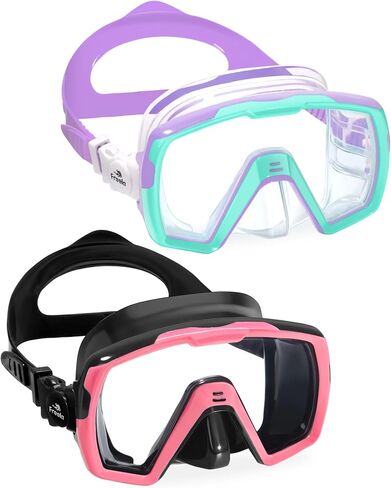 FELEA KIDS SWIM SWING WINGLE SNOPED FOR 8-16 ، 2 Pack Wide View Swim Mask Anti Fog No Leak Youth Swegmles in Kuwait