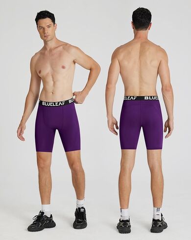 Blueleaf Men's Compression Shorts Sports Running Spandex Shorts Performance Athletic Workout Base Layer Underwear in Kuwait