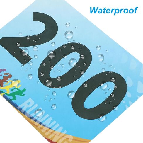 Patikil Tearproof Running Bib Bib Numbers 7 × 6 بوصة ، 1-200 أرقام منافس السباق مع دبوس أمان لمباراة الماراثون للمنافسة الرياضية ، متعدد الألوان ، متعدد الألوان in Kuwait
