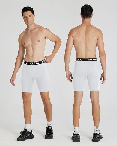 Blueleaf Men's Compression Shorts Sports Running Spandex Shorts Performance Athletic Workout Base Layer Underwear in Kuwait