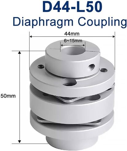 1pc D44-L50 LK3-C44-W Aluminium Aluminium Flange Double Diaphragm اقتران (10 × 12 مم) in Kuwait