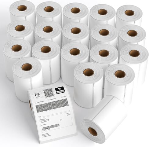 2 Rolls 4" x 6" Direct Thermal Printer Label, 250 Labels/Roll, Total 500 Thermal Shipping Labels, Strong Adhesive, Commercial Grade, Perforated, Compatible with Most Thermal Printers (NOT for DYMO) in Kuwait