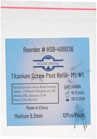 400036 HSB Titanium Screw Posts M1#1 Medium 9.3mm 12/PK in Saudi Arabia