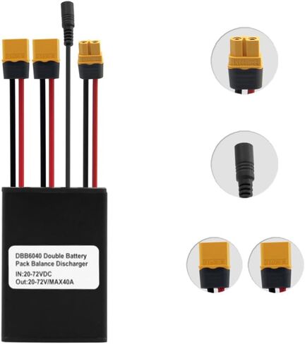 ZJchao Double Battery Discharge Converter, Electric Bike Battery Connector, DC 20V-72V Dual Batteries Parallel Module Adapter for Batteries and Controllers (30A) in Saudi Arabia
