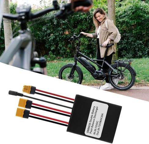 ZJchao Double Battery Discharge Converter, Electric Bike Battery Connector, DC 20V-72V Dual Batteries Parallel Module Adapter for Batteries and Controllers (30A) in Saudi Arabia