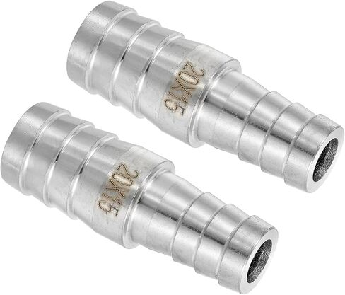uxcell 2Pcs 5/8" to 1/2" Hose Barb Reducer Pipe Fitting, 304 Stainless Steel Hose Pipe Fitting Sanitary Adapter for Vacuum Systems, Industrial Pipe Connections, Silver in Saudi Arabia