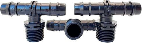 1/2" Barbed Fittings .520" ID (16 mm)(Black)(10 Packs) (ADAPTER TEE) in Kuwait