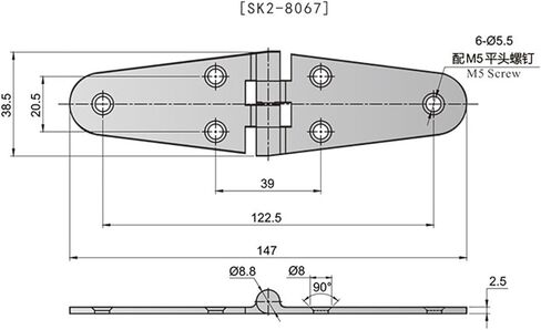 SK2-8067X الفولاذ المقاوم للصدأ 316 الباب مفصلات الآلات مفصلات 1pcs in Kuwait